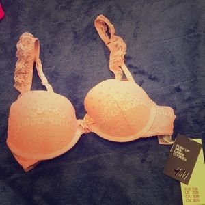 H&M Padded PushUp Polkadot VS Demi Lace Bra
